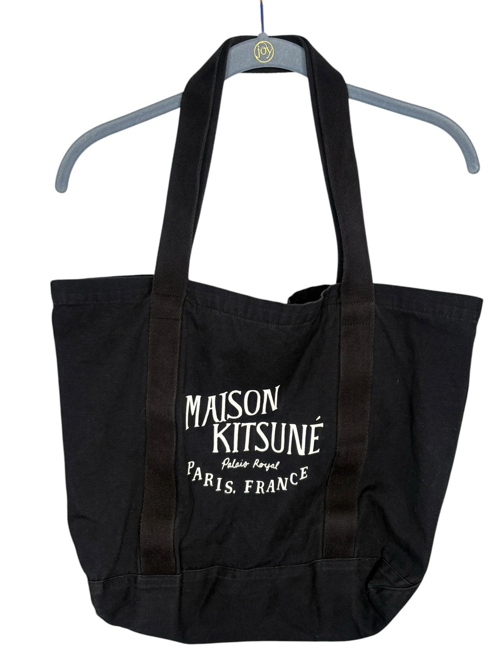 Maison Kitsuné Palais Royal paris tote bag Black Logo Canvas purse cotton